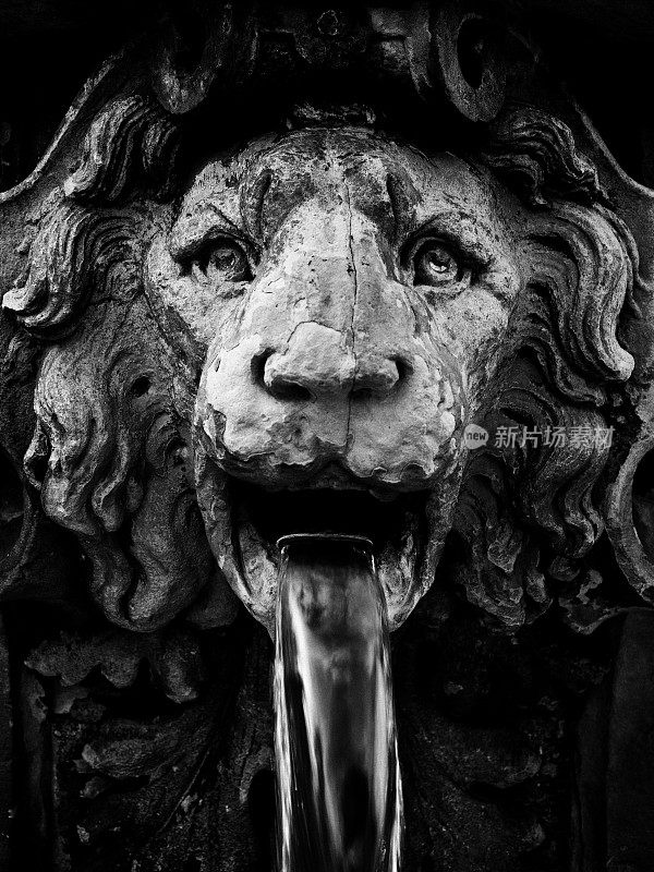 科隆Alter Markt的Jan von Werth喷泉上的狮头怪兽